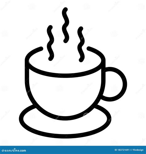 Morning Hot Coffee Cup Icon Outline Style Stock Vector Illustration