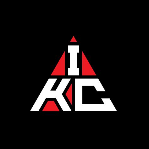 Diseño de logotipo de letra triangular ikc con forma de triángulo