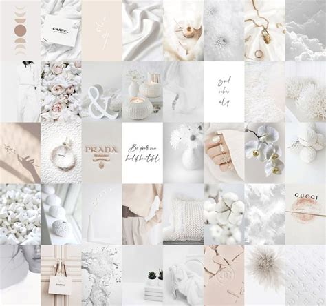 140pcs White Wall Collage Kit Aesthetic White Nude Boujee Etsy 壁コラージュ ギフトカード ハンドメイド