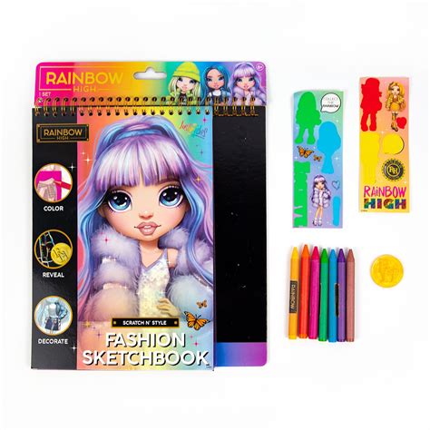 Rainbow High Dolls Fashion Sketchbook Bundle