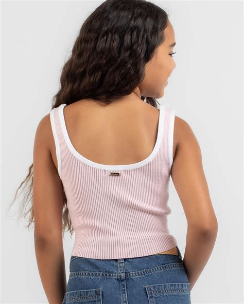 Shop Mooloola Girls Basic Knit Top In Pink White Fast Shipping And Easy Returns City Beach