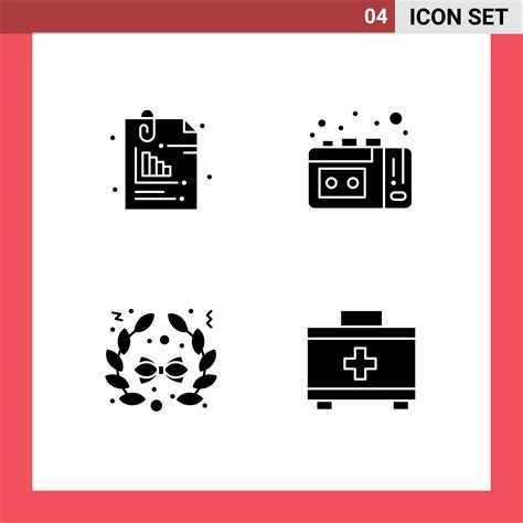 Universal Icon Symbols Group Of Modern Solid Glyphs Of Attachment