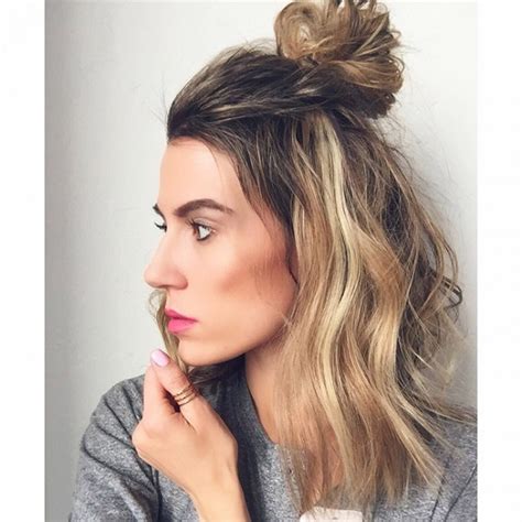 Hot Hairstyle Trend Half Up Top Knot