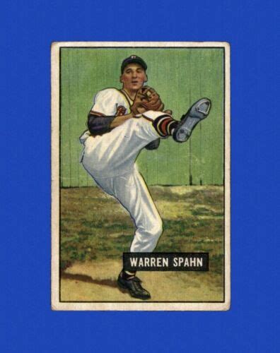 Bowman Set Break Warren Spahn Vg Vgex Crease Gmcards Ebay