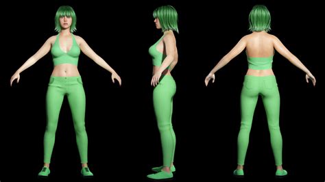 3D Model Billie Eilish Game Ready Naked And Clothed VR AR Low Poly