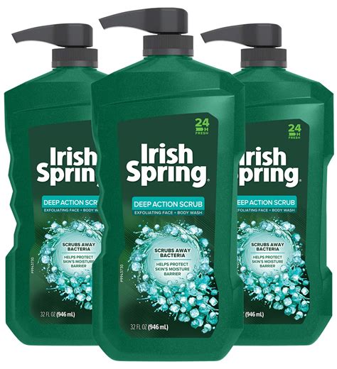 Buy Irish Spring Deep Action Scrub Men S Face Body Wash Exfoliating