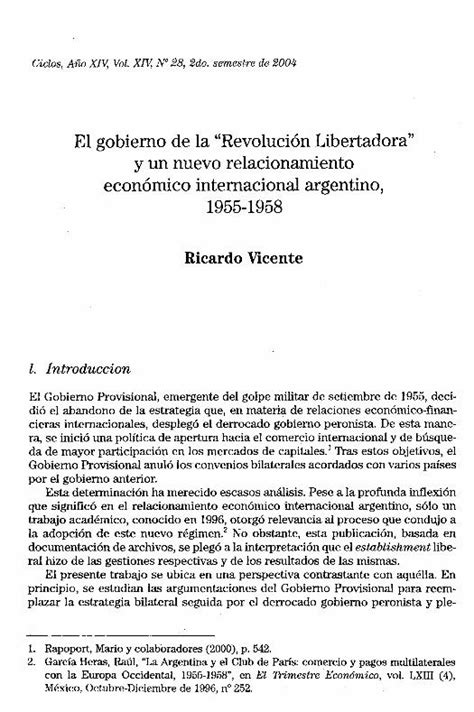 Pdf El Gobierno De La Revoluci N Libertadora Un Nuevo