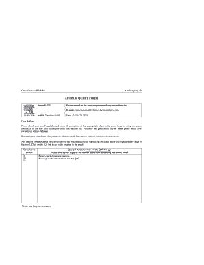 Fillable Online AUTHOR QUERY FORM PRISM Program For Research Fax