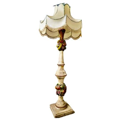 Art Nouveau American Bridge Floor Standard Lamp With Pulled Feather Shade At 1stdibs