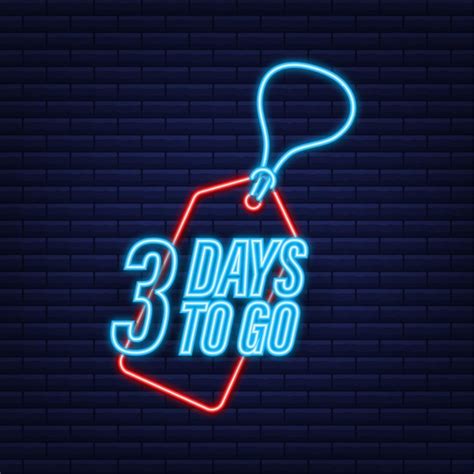 Premium Vector 3 Days To Go Countdown Timer Neon Icon Time Icon