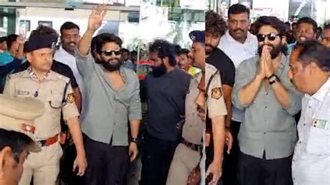 Icon Star Allu Arjun Visuals Vizag Airport Pushpa Pushpa2