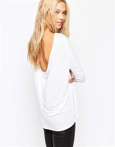 Asos Collection The Scoop Back Top With Long Sleeves Latest Fashion