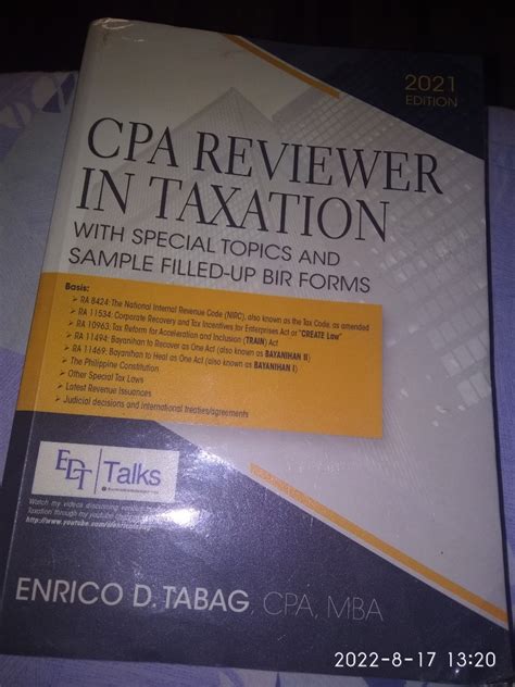 Cpa Reviewer In Taxation Edition By Enrico Tabag Hobbies Toys