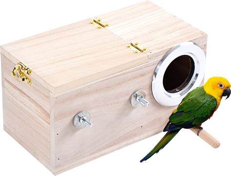 Aleawol Parrot Breeding Box Wood Breeding Box For Birds Budgie Nesting