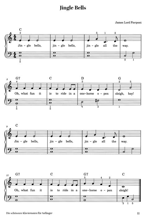 Jingle Bells So findest du einfache Noten fürs Klavier PDF