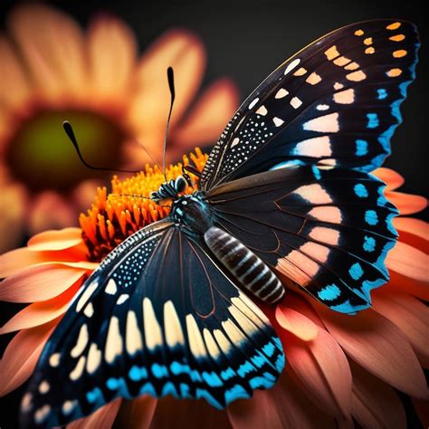 Premium Photo A Butterfly Is Sitting On A Flower With The Word Butterfly On It