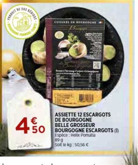 Promo Assiette Escargots De Bourgogne Belle Grosseur Bourgogne