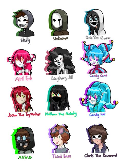 Creepypasta: Characters 3 by BeamB2 on DeviantArt