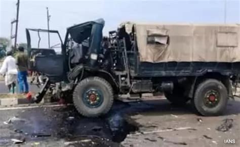 2 Dead As Military Truck Crashes Into Bus Car After Tyre Burst In