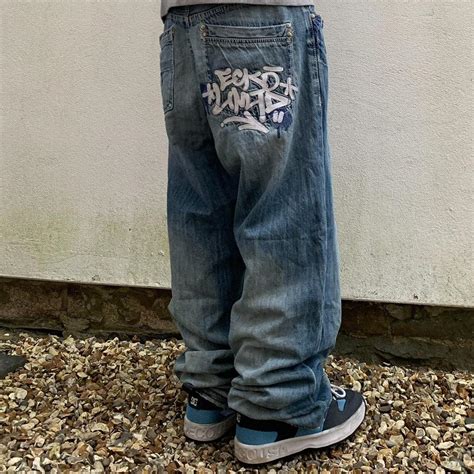 Vintage Ecko Unltd Graffiti Embroidered Baggy Jeans Depop