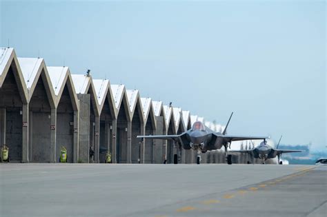 United in Strength: aircraft line the runway at Kadena Air Base ...