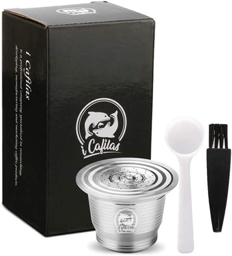 I Cafilas Stainless Steel Refillable Coffee Capsules With Spoon For