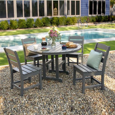 Upgrade Your Outdoor Dining With Polywood® Lakeside 5 Piece Side Chair Set