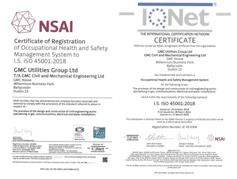 Iso 450012018 Certification Gmc Utilities