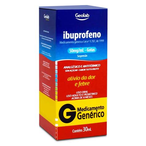 Ibuprofeno gotas 50mg 30ml Melhor Preço Geolab Farmácia Mix