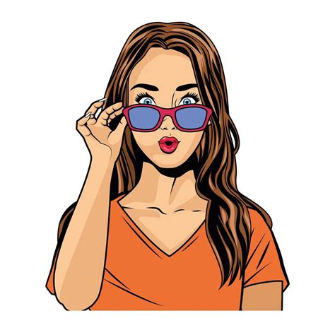 Girl With Sunglasses Stock Vector Colourbox Ubicaciondepersonas Cdmx