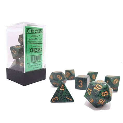 Buy Golden Recon Speckled Polyhedral 7 Die Set Chessex Chx25335 Mydeal