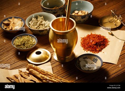 Chinese Herbal Medicines Stock Photo Alamy