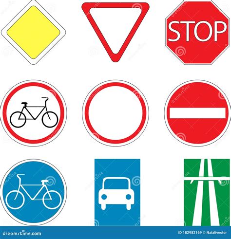 Vector Warning Restrictive And Prohibitory Road Signs For Traffic