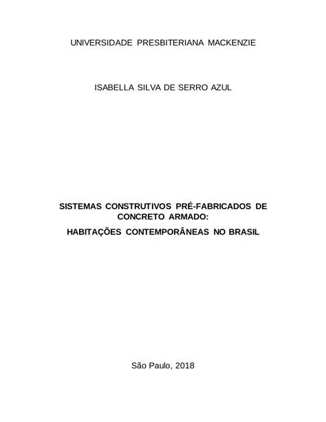 Pdf Sistemas Construtivos Pr Fabricados De Concreto Tede Mackenzie