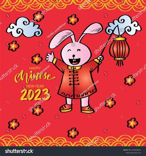 Chinese New Year 2023 Greetings Cute Stock Vector Royalty Free 2235026651 Shutterstock