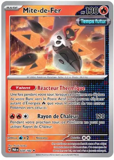 Mite De Fer 028 182 Faille Paradoxe Carte Pokemon