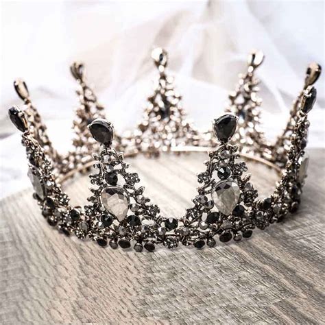 Buy Aukmla Black Crown Gothic Wedding Headpiece Tiara Dolce Baroque