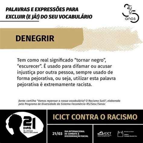 A Palavra Denegrir É Racismo