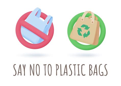 Premium Vector Plastic Bags And Cloth Bags Say No To Plastic Bags