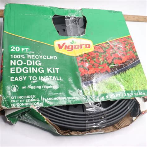 Vigoro No Dig Landscape Edging Kit Plastic Black 20 Ft 1000023723 Ebay