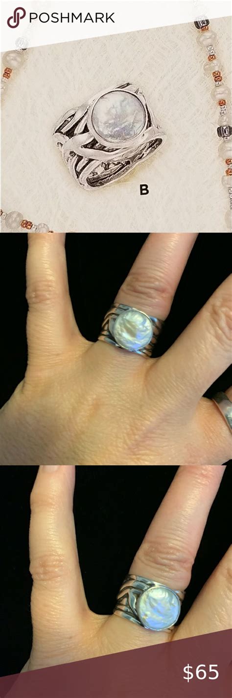 Silpada Mermaid Coin Pearl Ring Silver Pearl Ring Silver Pearls