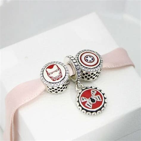 Sold Onlydisney Parks Pandora Marvel Avengers Charm Set Spiderman Capt