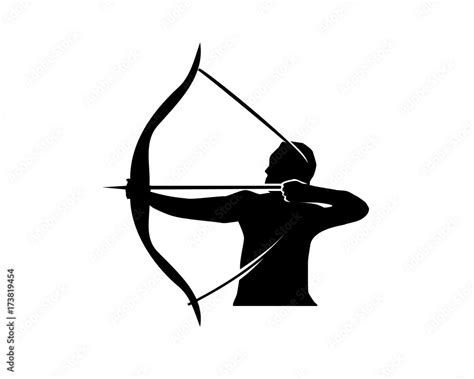 man holds bow and arrow silhouette, strong man with bow and arrow ...