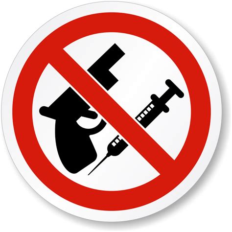 No Weapons And Drugs Symbol Label Iso Prohibition Labels Sku Lb 2211