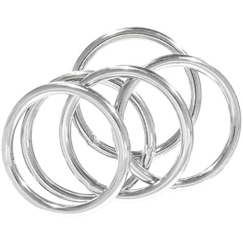 Steel Metal O-rings Welded Metal Loops Round Formed Rings Silver Color Bag Holder, Macramé and ...