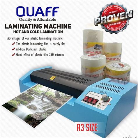 QUAFF Laminator Machine HOT COLD REVERSE 220v Heavy Duty A3 SIZE