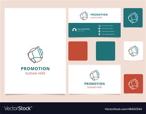 Promotion logo design with editable slogan Vector Image