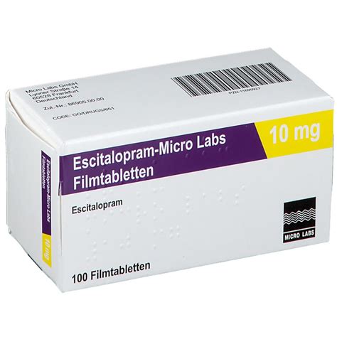 Escitalopram Micro Labs 10 Mg 100 St Mit Dem E Rezept Kaufen Shop