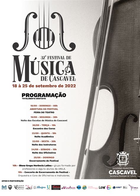 Festival De M Sica De Cascavel Inicia Neste Domingo Na Feira Do