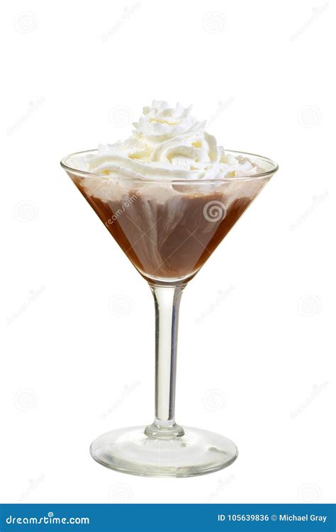 Isolated Chocolate Martini with Whipped Cream Stock Photo - Image of ...